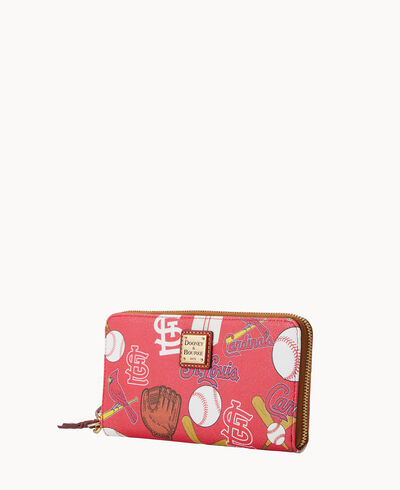 MLB Cardinals Large Zip Around Wristlet