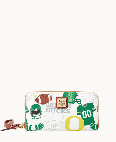 Collegiate University of Oregon Large Zip Around Wristlet