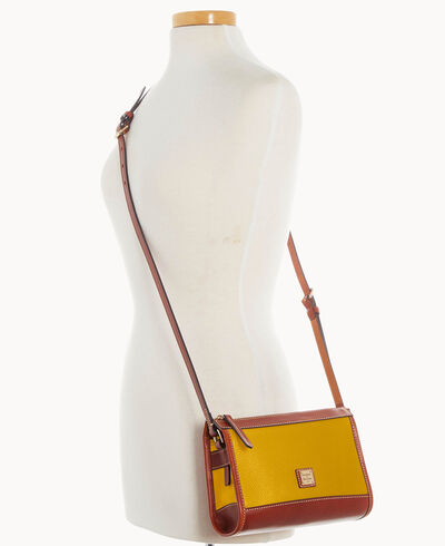Pebble Grain Zip Crossbody With Small Coin Case
