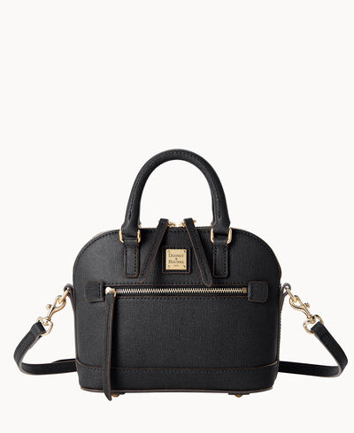 Saffiano Mini Domed Zip Satchel
