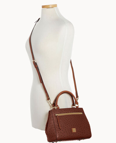 Ostrich Small Zip Satchel