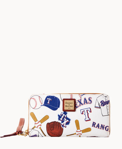 MLB Rangers Large Zip Around Wristlet