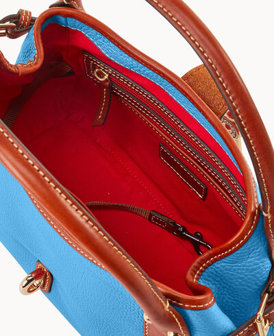 Pebble Grain Small Logo Lock Satchel