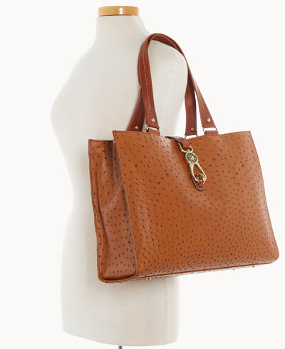 Ostrich Large Logo Lock Tote