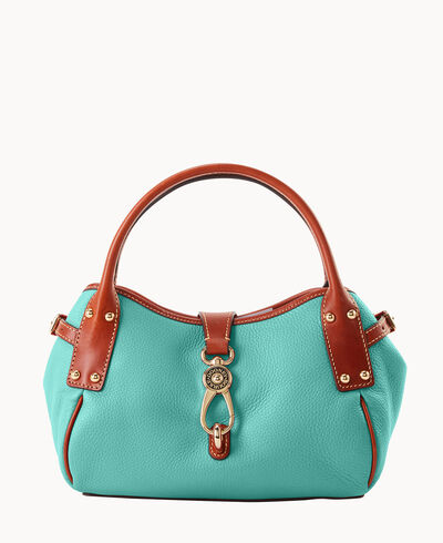 Pebble Grain Small Logo Lock Satchel
