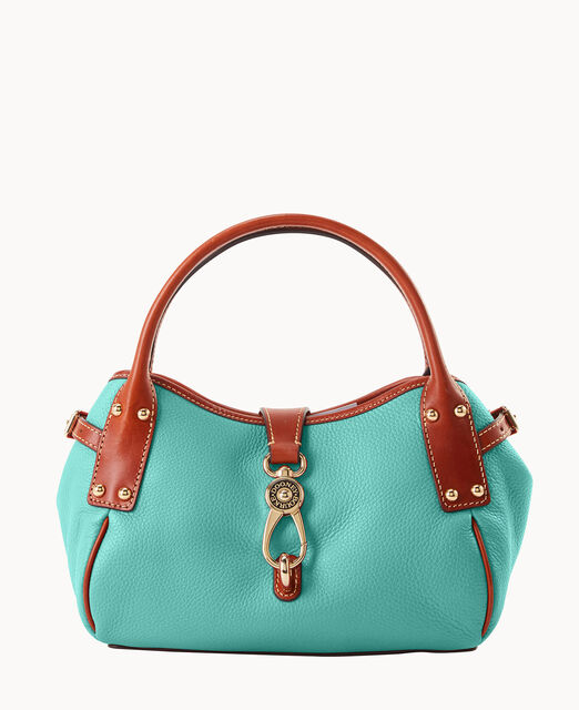 Pebble Grain Small Logo Lock Satchel