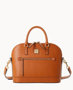 Saffiano Domed Zip Satchel