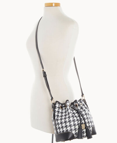 Houndstooth Crossbody Drawstring