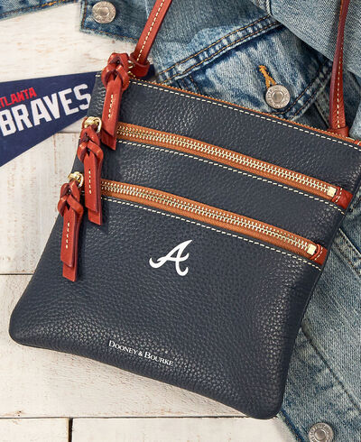 MLB Braves N S Triple Zip Crossbody