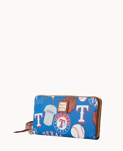 MLB Rangers Large Zip Around Wristlet