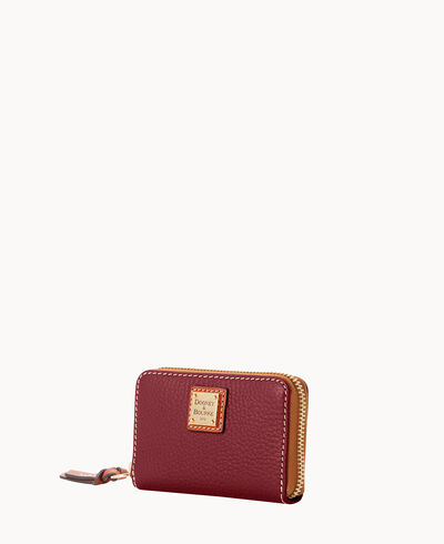Pebble Grain Large Zip Around Credit Card Case