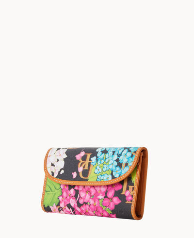 Hydrangea Monogram Continental Clutch