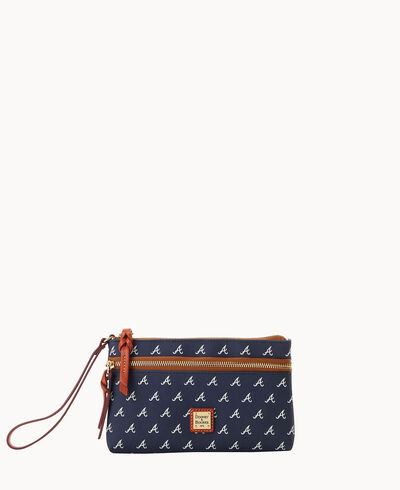 MLB Braves Double Zip Wristlet