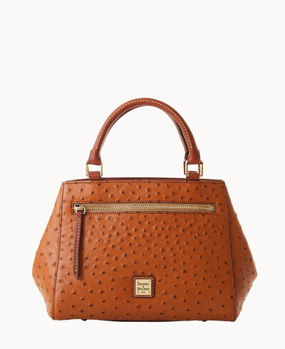 Ostrich Small Zip Satchel