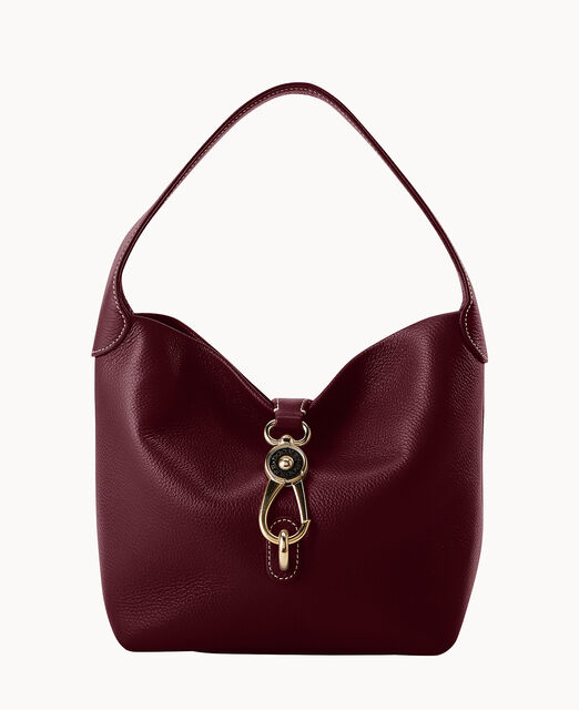 Lucca Leather Logo Lock Hobo