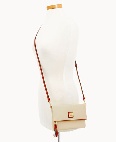 Pebble Grain Foldover Zip Crossbody