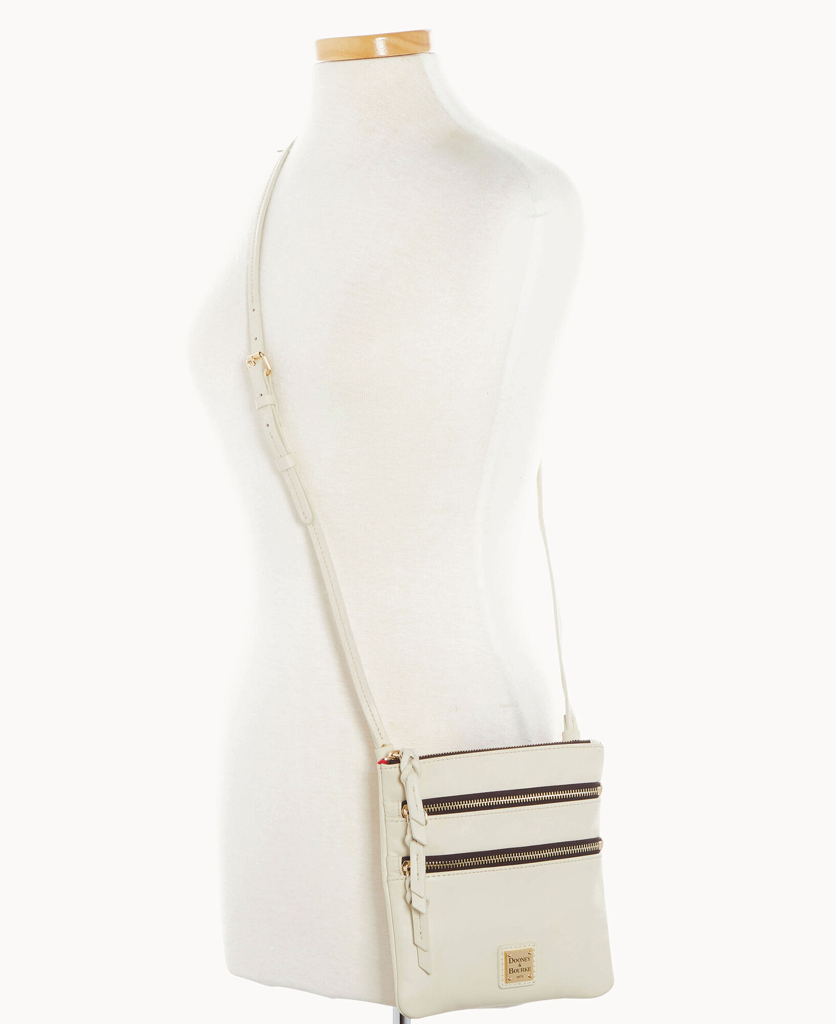 Dooney and bourke triple zip crossbody bag leather new arrivals