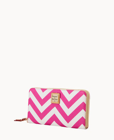 Chevron Large Zip Around Wallet