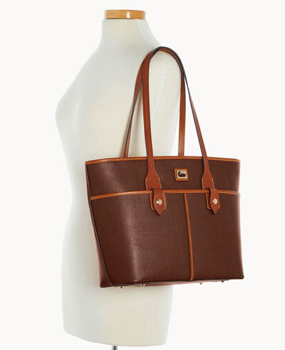 Camden Saffiano Double Pocket Tote