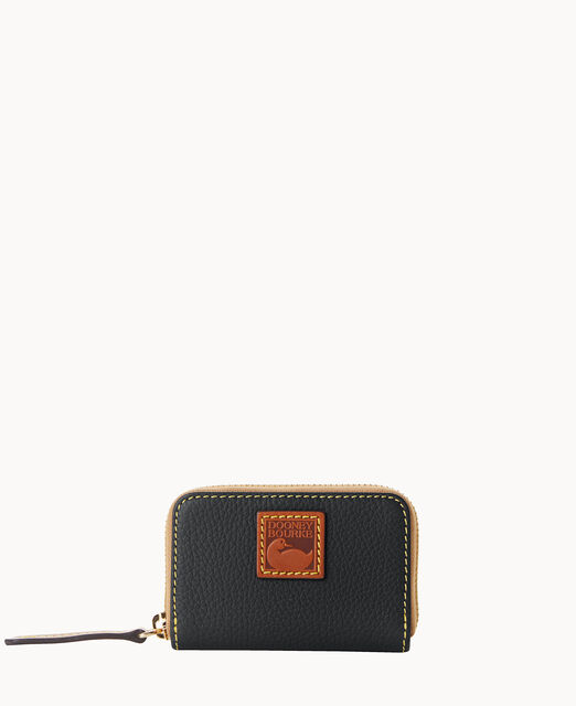 Pebble Grain Zip Around Credit Card Case
