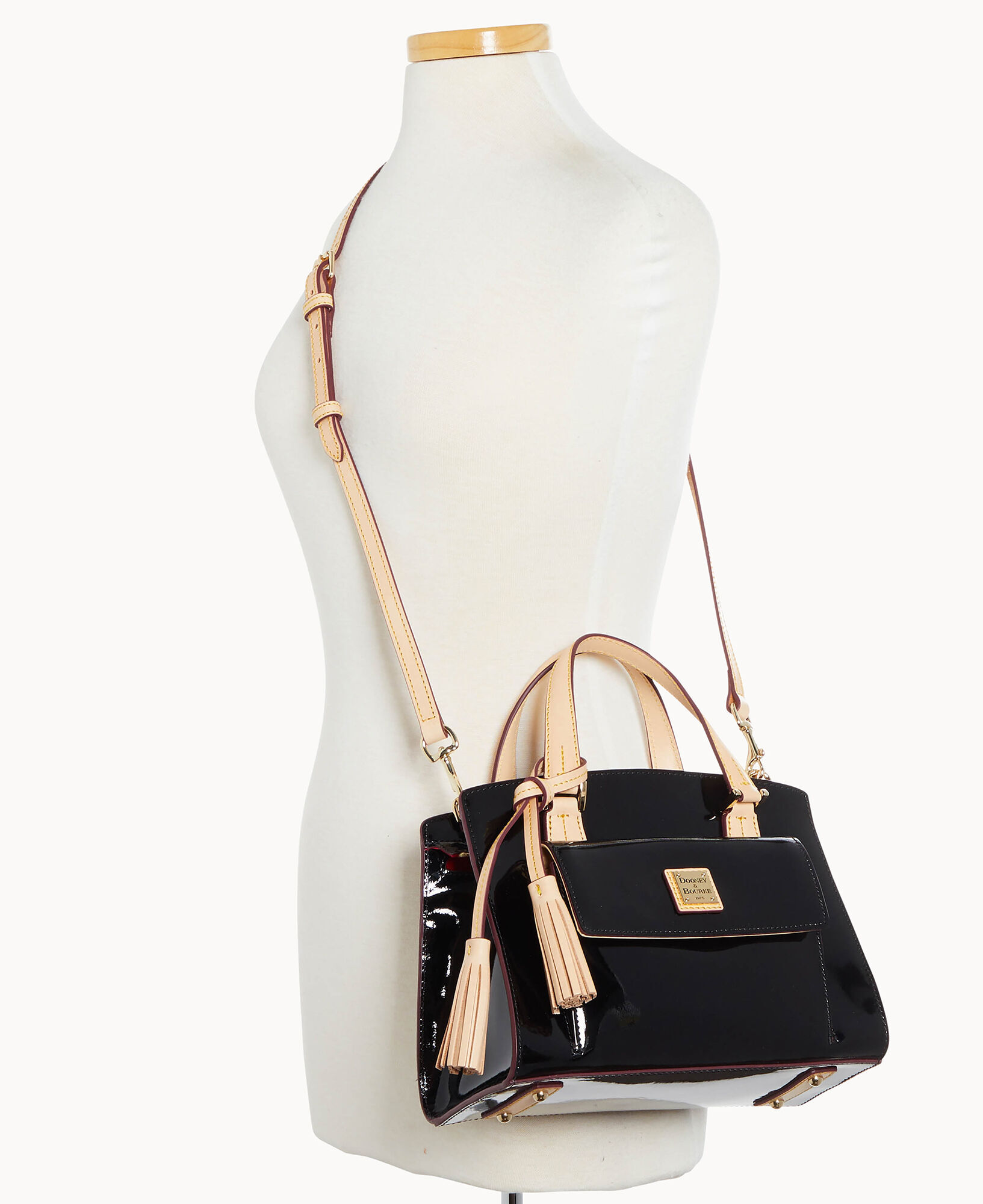 Dooney and bourke patent leather satchel outlet