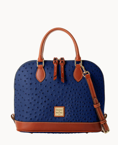 Ostrich Zip Zip Satchel