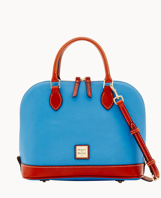 Pebble Grain Zip Zip Satchel