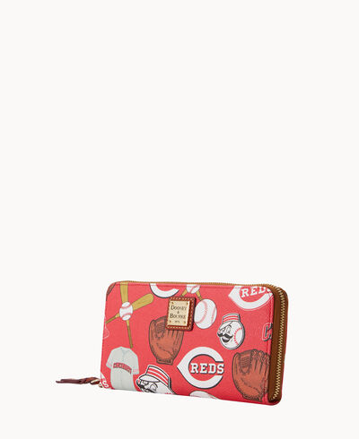 MLB Reds Large Zip Around Wristlet