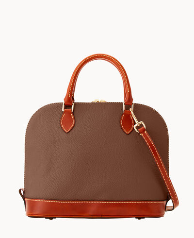 Pebble Grain Zip Zip Satchel