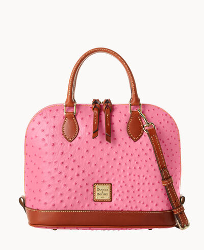 Ostrich Zip Zip Satchel