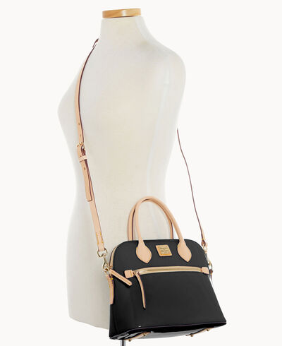 Patent Domed Satchel