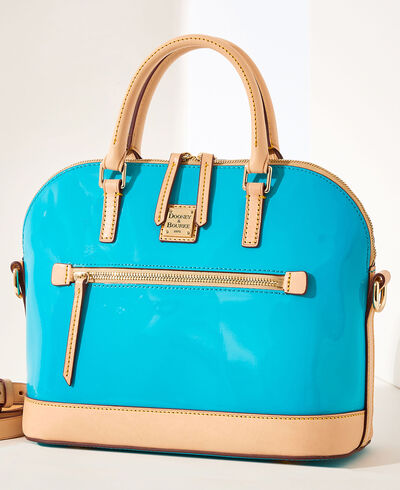 Patent Domed Zip Satchel