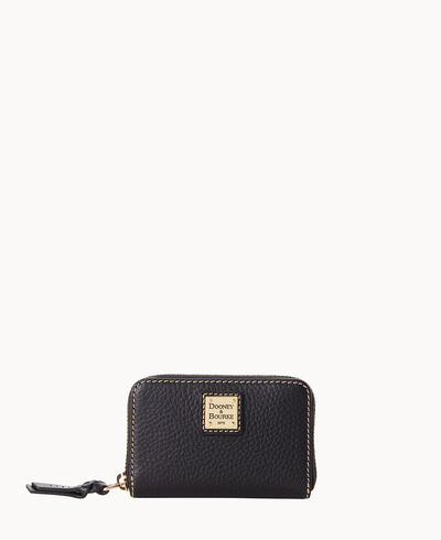 Pebble Grain Large Zip Around Credit Card Case
