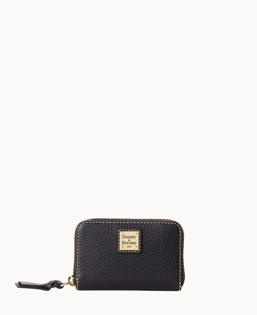 Pebble Grain Large Zip Around Credit Card Case