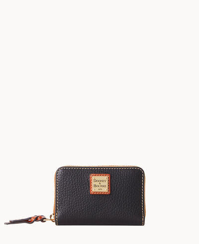 Pebble Grain Large Zip Around Credit Card Case