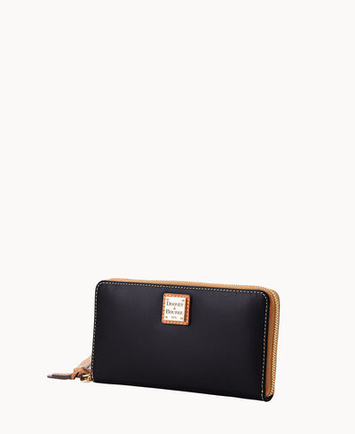 Wexford Leather Large Zip Around Wristlet Crossbody