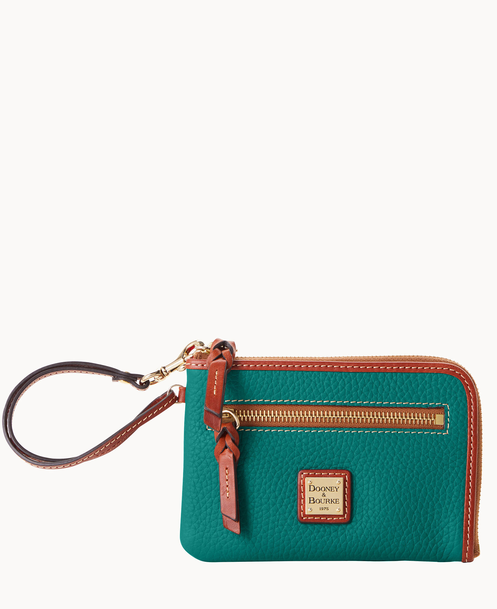 Pebble grain zip around phone wristlet deals