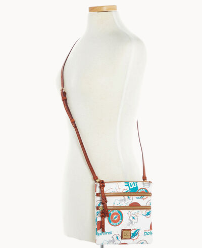 NFL Dolphins N S Triple Zip Crossbody