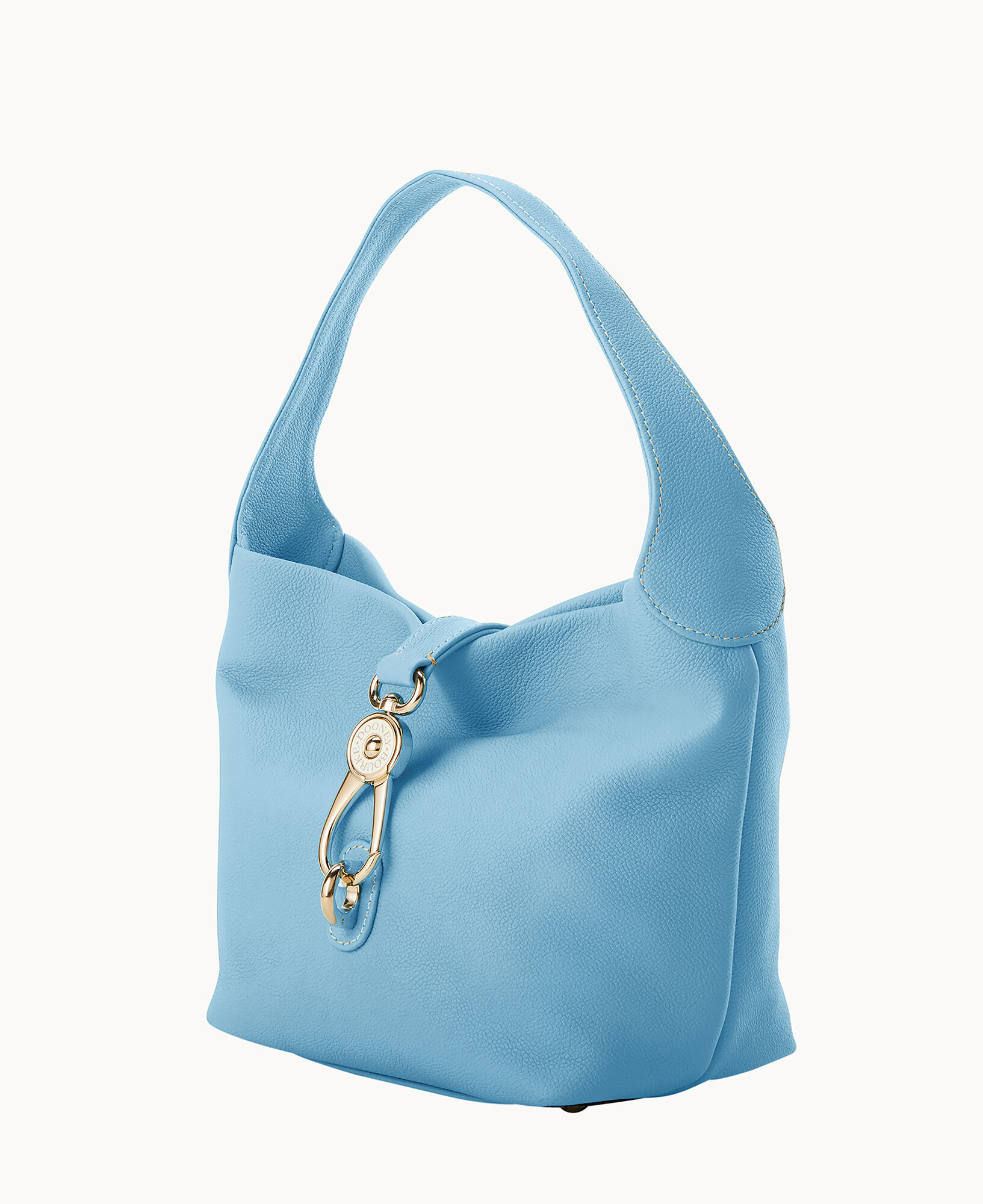 Dooney Bourke Women s Sorrento Small Logo Lock Sac Leather Shoulder Bag in Pale Blue