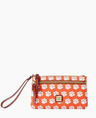 Collegiate Clemson University Double Zip Wristlet