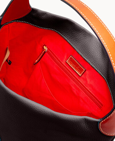 Pebble Grain Logo Lock Shoulder Bag