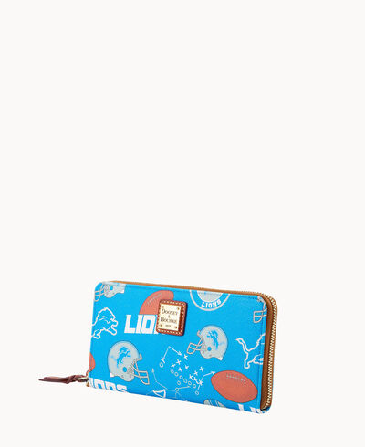 NFL Lions Large Zip Around Wristlet