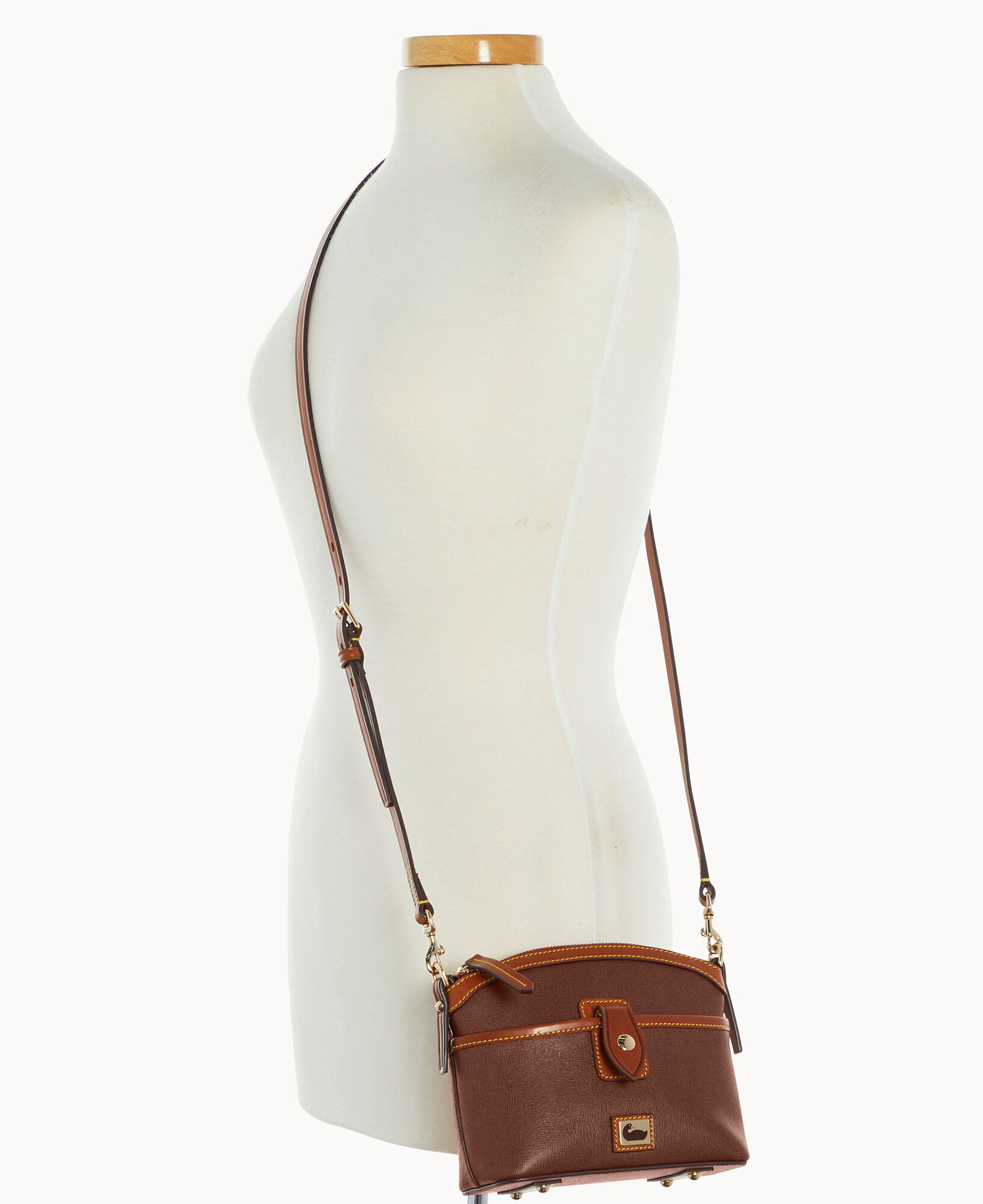 Camden saffiano domed top pocket crossbody
