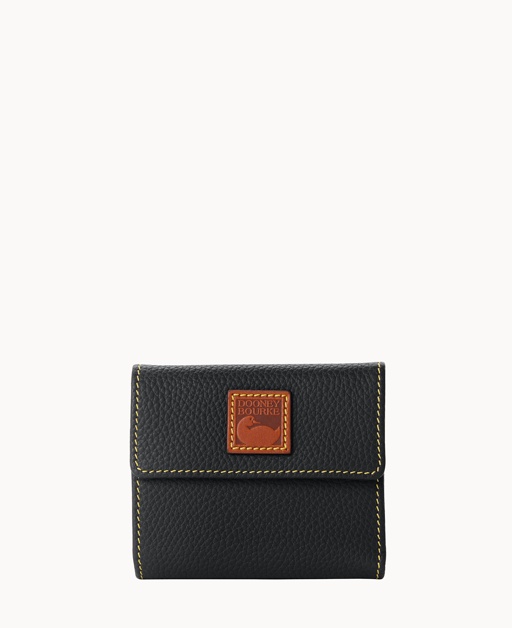 Dooney & Bourke Pebble Leather Small Flap Wallet ,Black