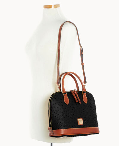 Ostrich Zip Zip Satchel