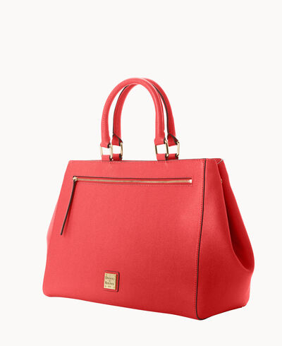 Saffiano Zip Satchel