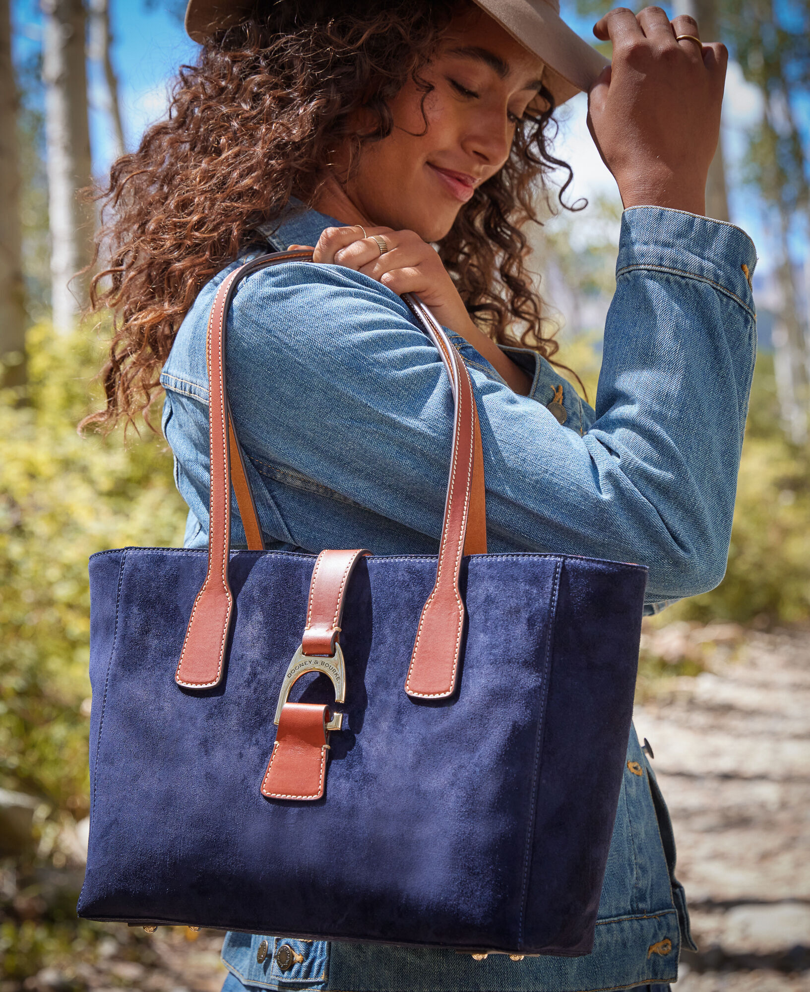 Dooney and bourke suede tote top