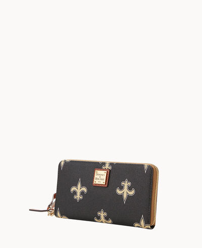 NFL Saints Large Zip Around Wristlet