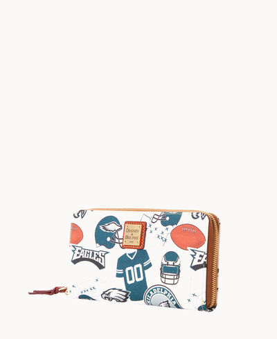 NFL Eagles Large Zip Around Wristlet