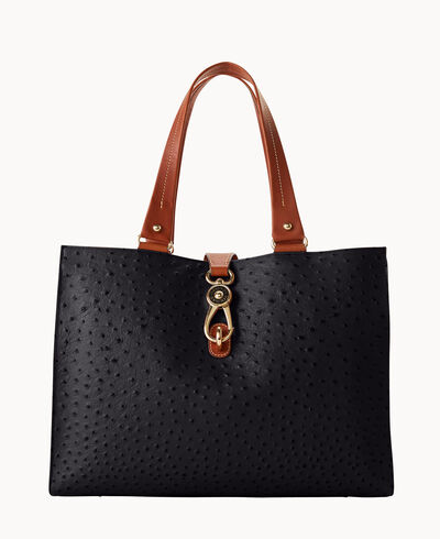 Ostrich Large Logo Lock Tote